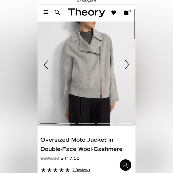 NWT oversized moto jacket in double sized wool cashmere. - Picture 3 of 15